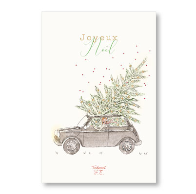 Carte Mini Austin Joyeux Noël • Pailletée